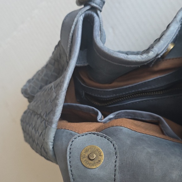 Valentina Gray Woven 100% Leather Bag. Made In Italy - Picture 13 of 13